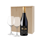 Siglo Crianza Wijnkist met 2 Kristallen Wijnglazen